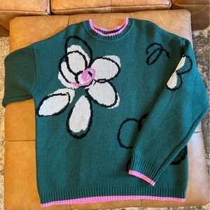 Urban Outfitters Men’s Green/Pink Sweater